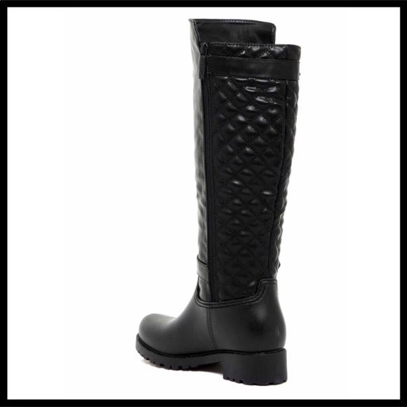 BLACK OVER THE KNEE BOOTS TALL ZIP MOTO RIDING A2C - Picture 3 of 8